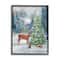 Stupell Industries Winter Woodland Animals Tree Framed Giclee Art